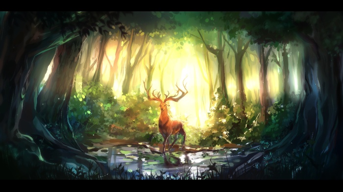deer, fantasy art
