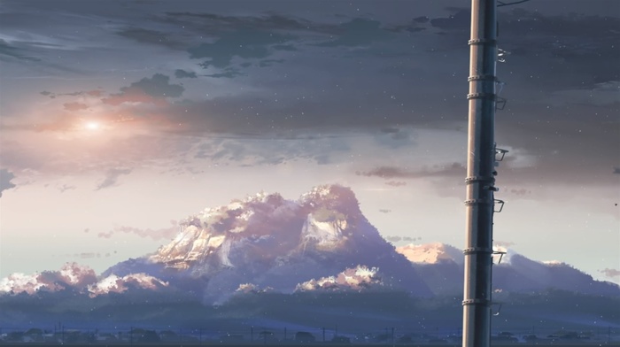 5 Centimeters Per Second, sunlight, Makoto Shinkai, mountain, anime