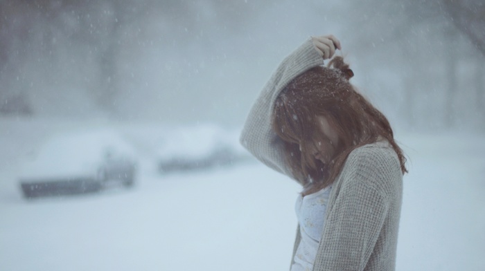 girl outdoors, girl, snow