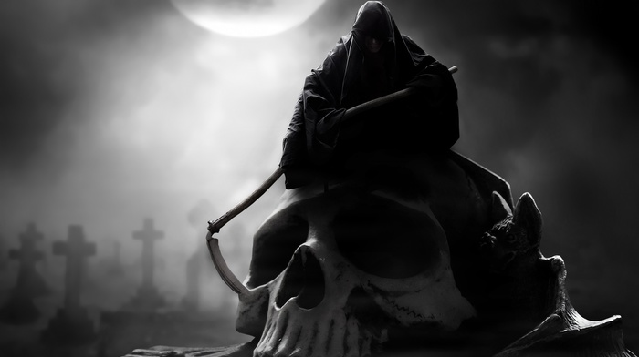skull, death, grim reaper