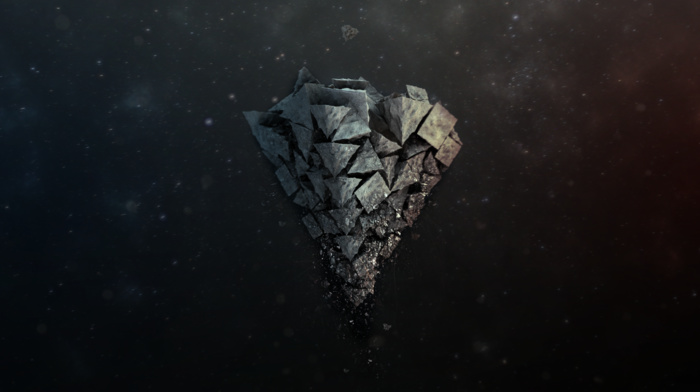 digital art, rock, triangle