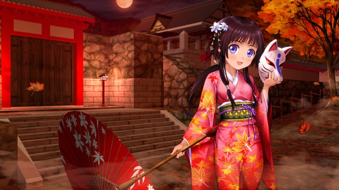 kimono, anime girls, traditional clothing, original characters