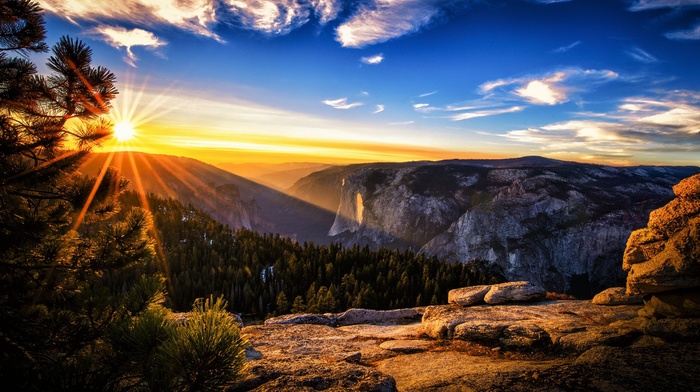 sunset, landscape