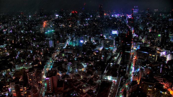 city, night, cityscape, Tokyo