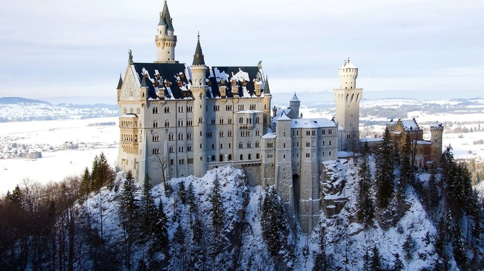 castle, stunner, winter, beauty, rock