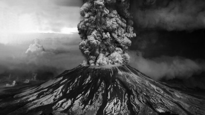 white, stunner, black background, volcano