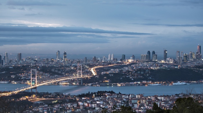 river, cityscape, Turkey, bridge, Istanbul, building