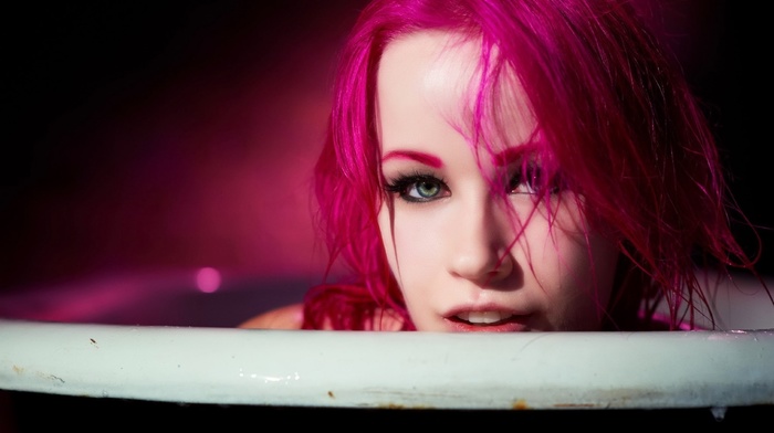 girl, pink hair