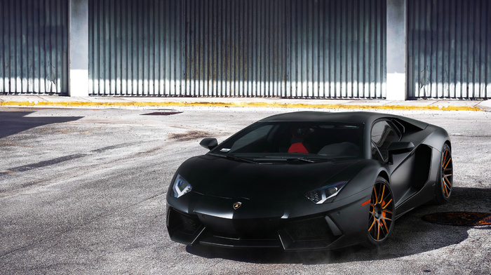 black, gray background, tuning, supercar, wheels, cars, Italy, Lamborghini, sportcar