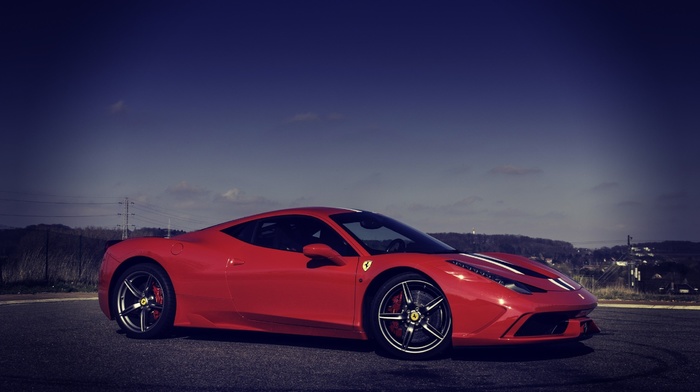 Ferrari, supercar, nature, photoshop, sportcar, red, cars