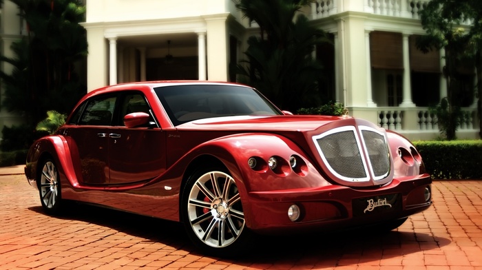 red, cars, house