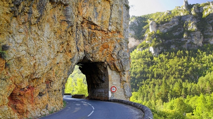 road, beauty, France, sky, mountain, stunner, greenery, rock