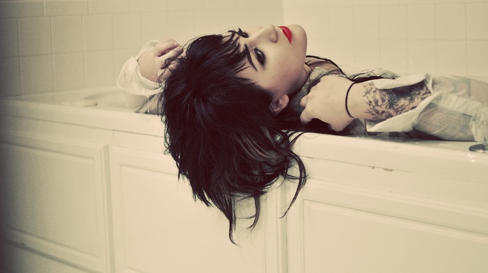 tattoo, girl, brunette