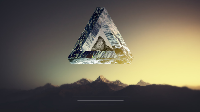 Penrose triangle, landscape, polyscape