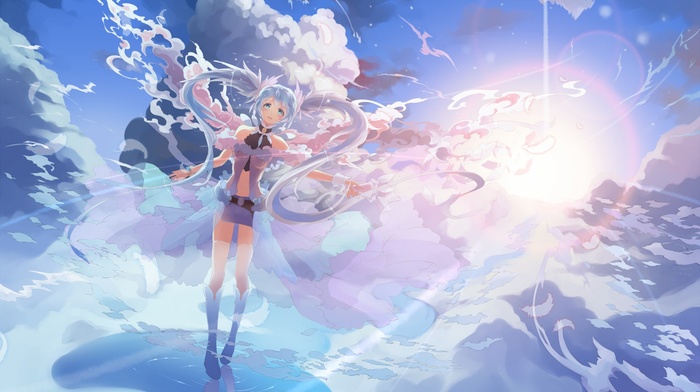 clouds, Hatsune Miku, anime girls, anime, Vocaloid