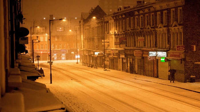 snow, street