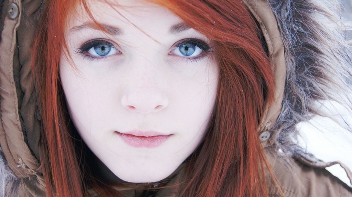 redhead, blue eyes, girl