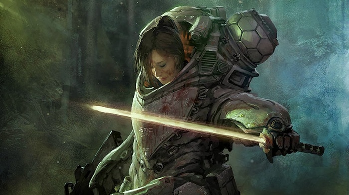 sword, girl