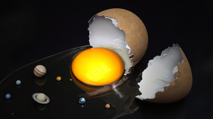 eggs, Sun, Solar System, planet, abstract