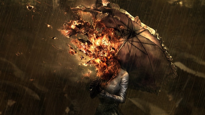 spontaneous combustion, umbrella