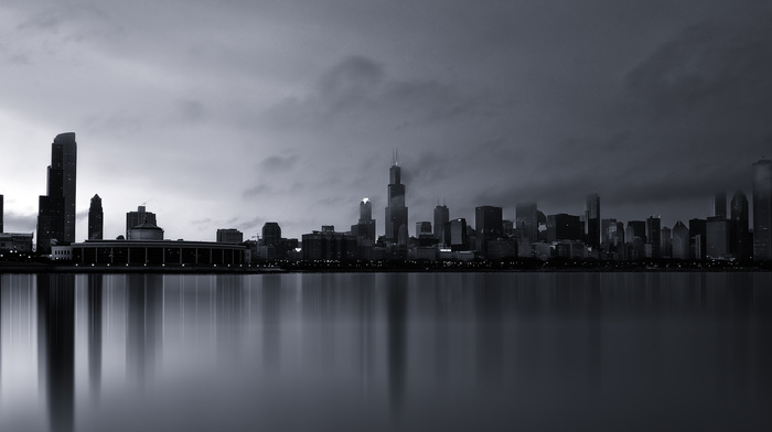 Chicago, cities, mist, America