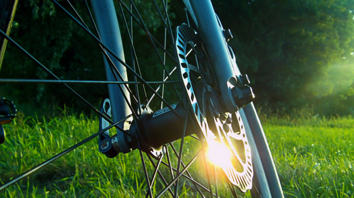 bicycle, reflection, grass, mountain bikes, sunlight