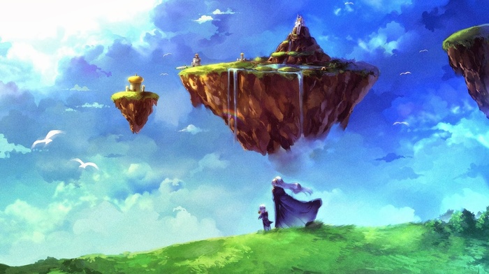 floating island, Chrono Trigger, fantasy art