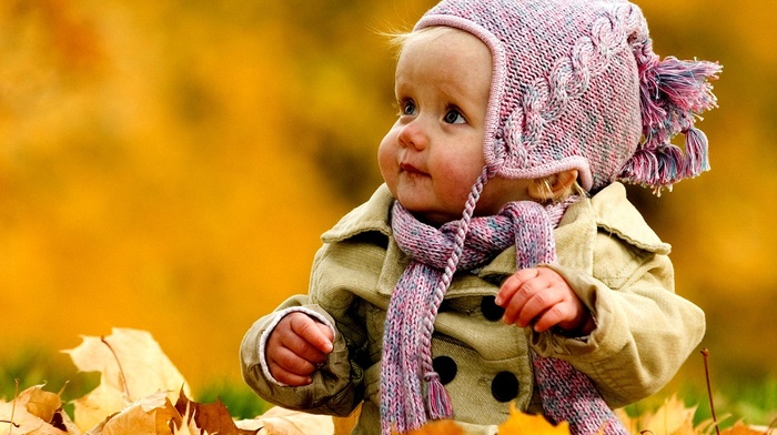 positive, sight, children, girlie, child, photo, leaves, autumn