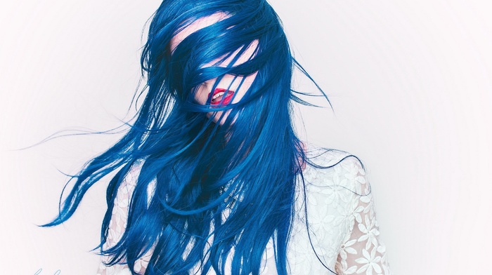 girl, blue hair