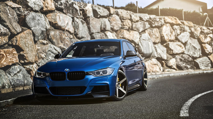 cars, road, supercar, stones, blue, bmw, BMW