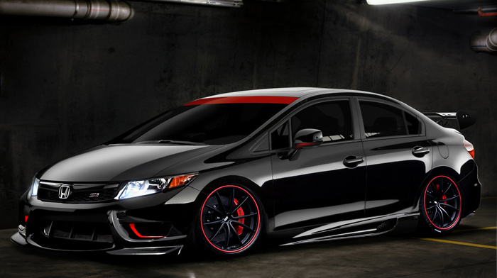 Honda, black, cars
