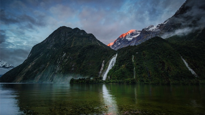 waterfall, nature, mountain, beautiful