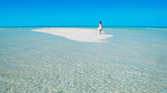 girls, island, girl, sea