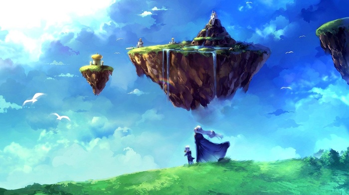 Chrono Trigger, floating island, clouds