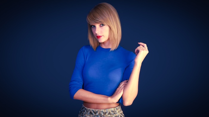 girl, Taylor Swift, singer, blue