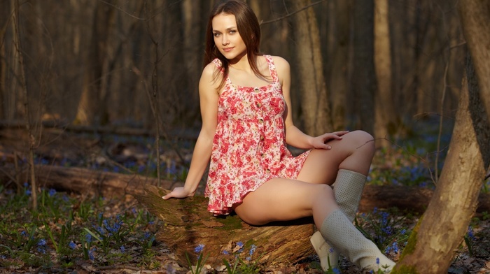 girl, girls, legs, nature, sight, dress