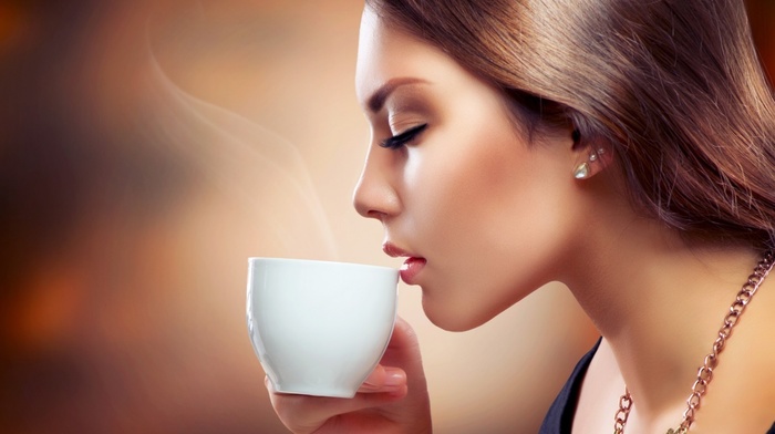 hair, eyes, beauty, background, earrings, girl, stunner, cup, decoration, lips, face