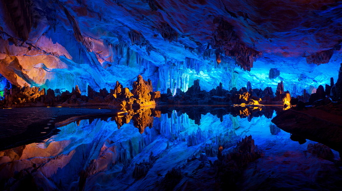 stunner, beauty, cave, reflection, China