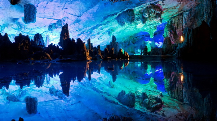 stunner, China, cave, beauty, reflection