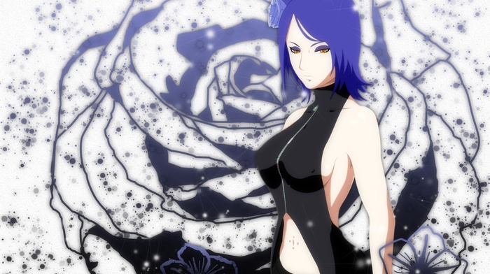 flowers, anime, Konan, Naruto Shippuuden, blue hair