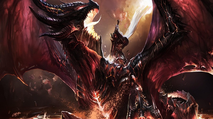 sword, World of Warcraft, Deathwing, dragon