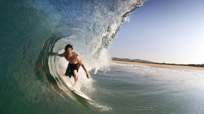 mans, wave, surfing