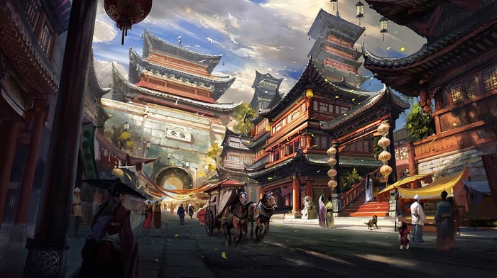 Asian, Chinese architecture, artwork