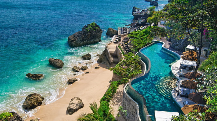 stones, rocks, ocean, beach, tropics