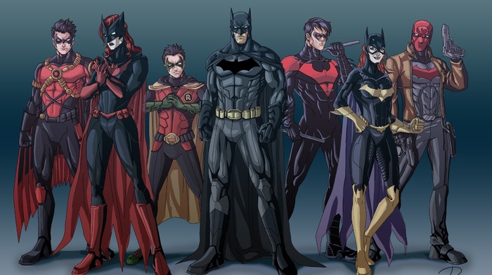 Batwoman, red hood, Red Robin, robin character, Batman, nightwing, Batgirl