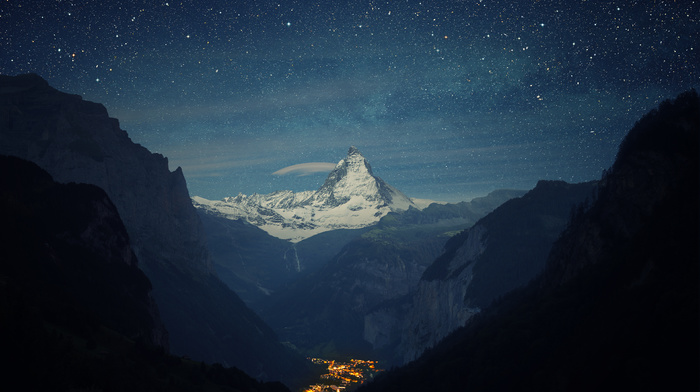Switzerland, night, nature