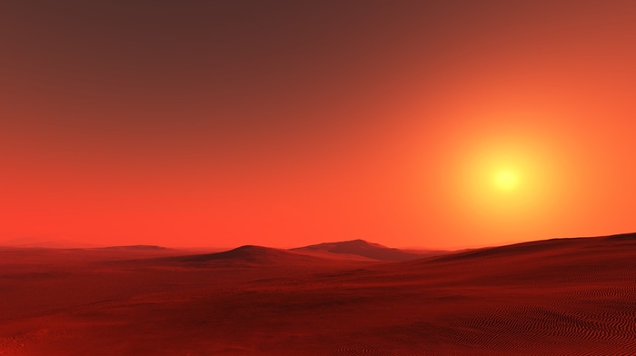 Sun, sunset, desert