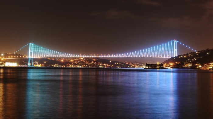 night, Istanbul, Turkey, bridge, Turkish