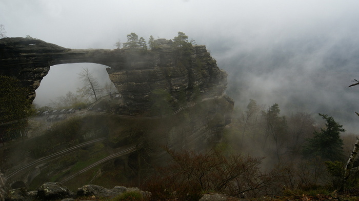rocks, nature, beauty, mist