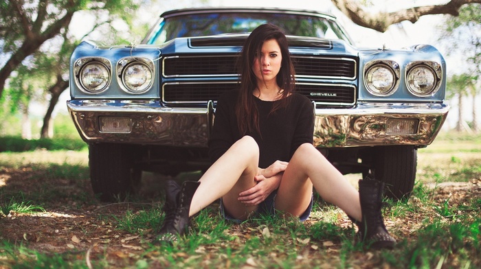 car, Chevrolet Chevelle, girl